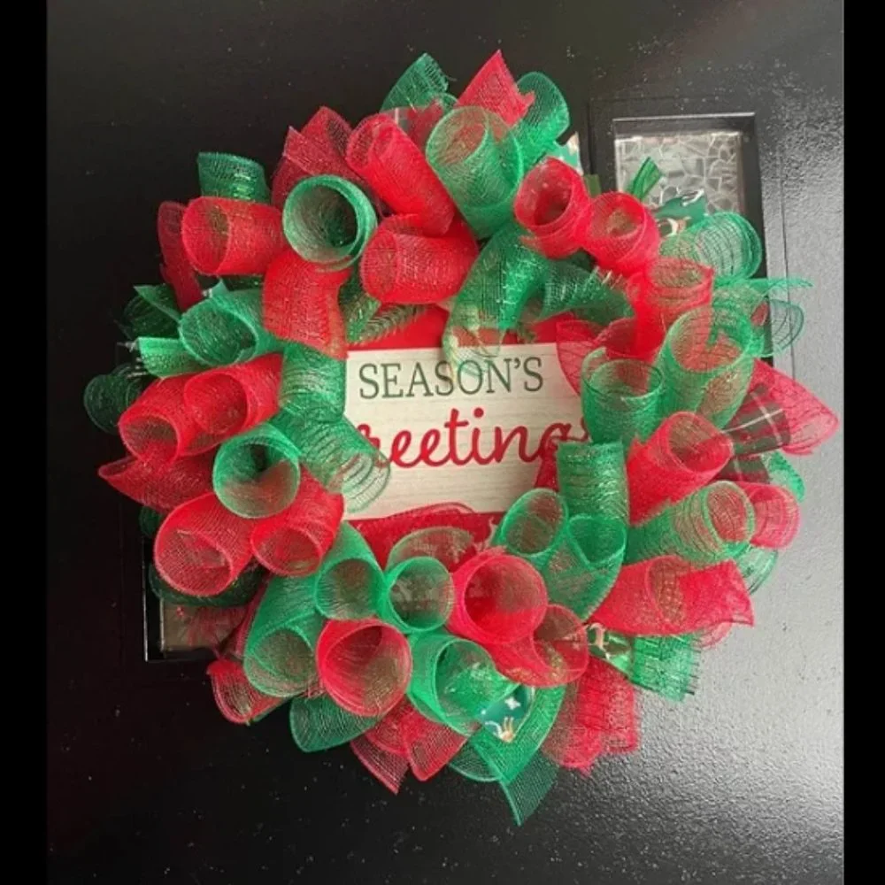Handmade Wreath! Christmas or Holiday Themed! Season's Greetings!